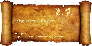 Mehrwerth Fedor névjegykártya